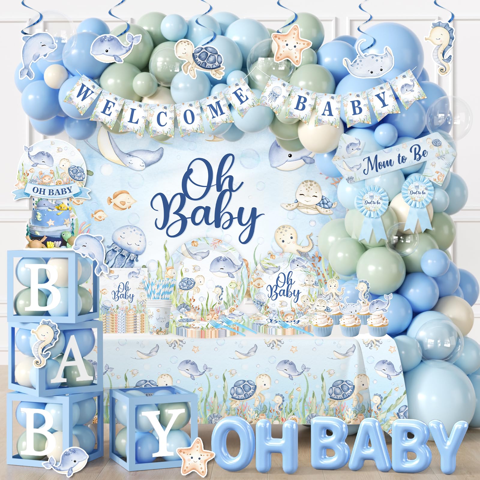 Decoraciones para baby shower bajo el mar