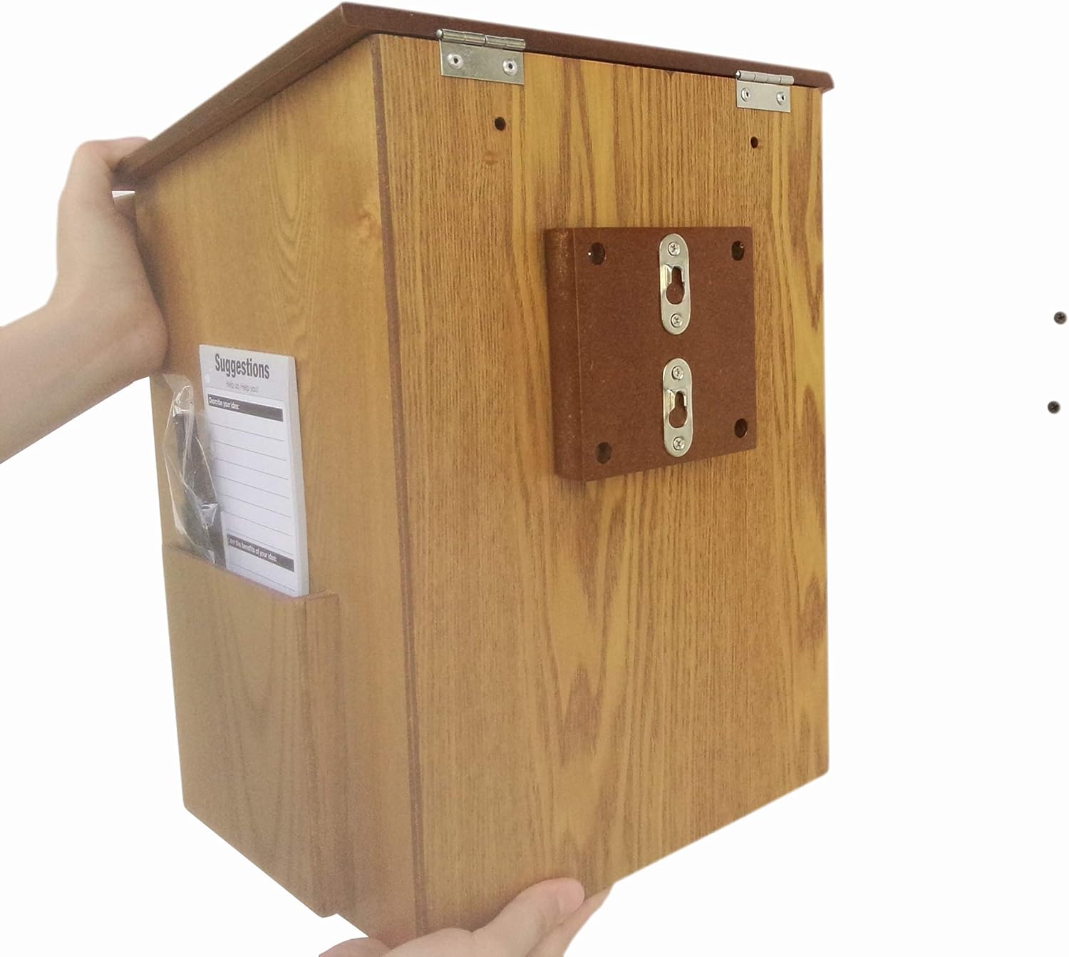 FixtureDisplays® Donation Box, Tithing Box, Church Offering Box, Suggestion Feedback Ballot Box 9-1/2" W x 13-7/8" H x 9-1/2" D 1040-8511MO : Office Products