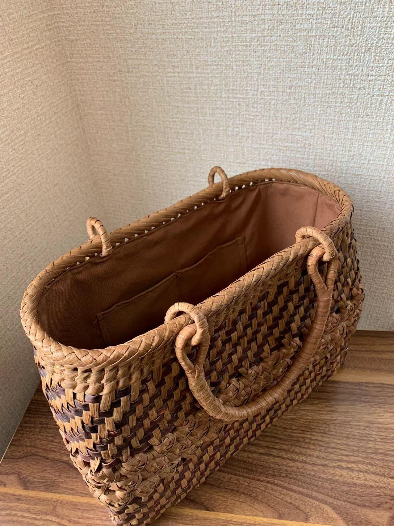 Amazon.co.jp: 桜皮 山葡萄 桜皮かごバッグ 山葡萄かごバッグ 手作り