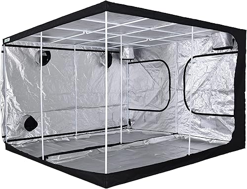 Miniatura 2 de Zazzy Tienda de cultivo de interior 78 x 78 x 78 pulgadas, 600D Mylar hidropónico para plantas de interior con ventana de observación, bolsa de