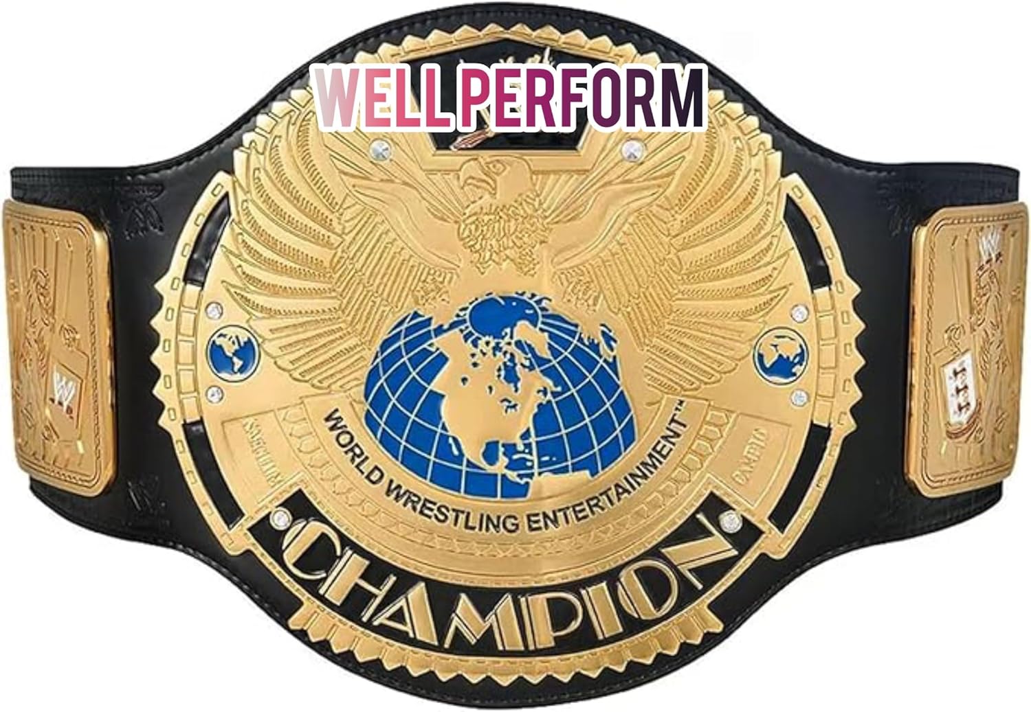 Big Eagle Black Championship Title Belt Replica, World Heavyweight Wrestling Belt