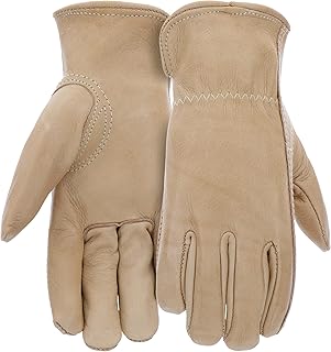 Boss Full-Grain Cowhide Leather Youth Work Glove, Abrasion Resistant, Keystone Thumb, High Dexterity, Tan, Youth, (B81031-Y)