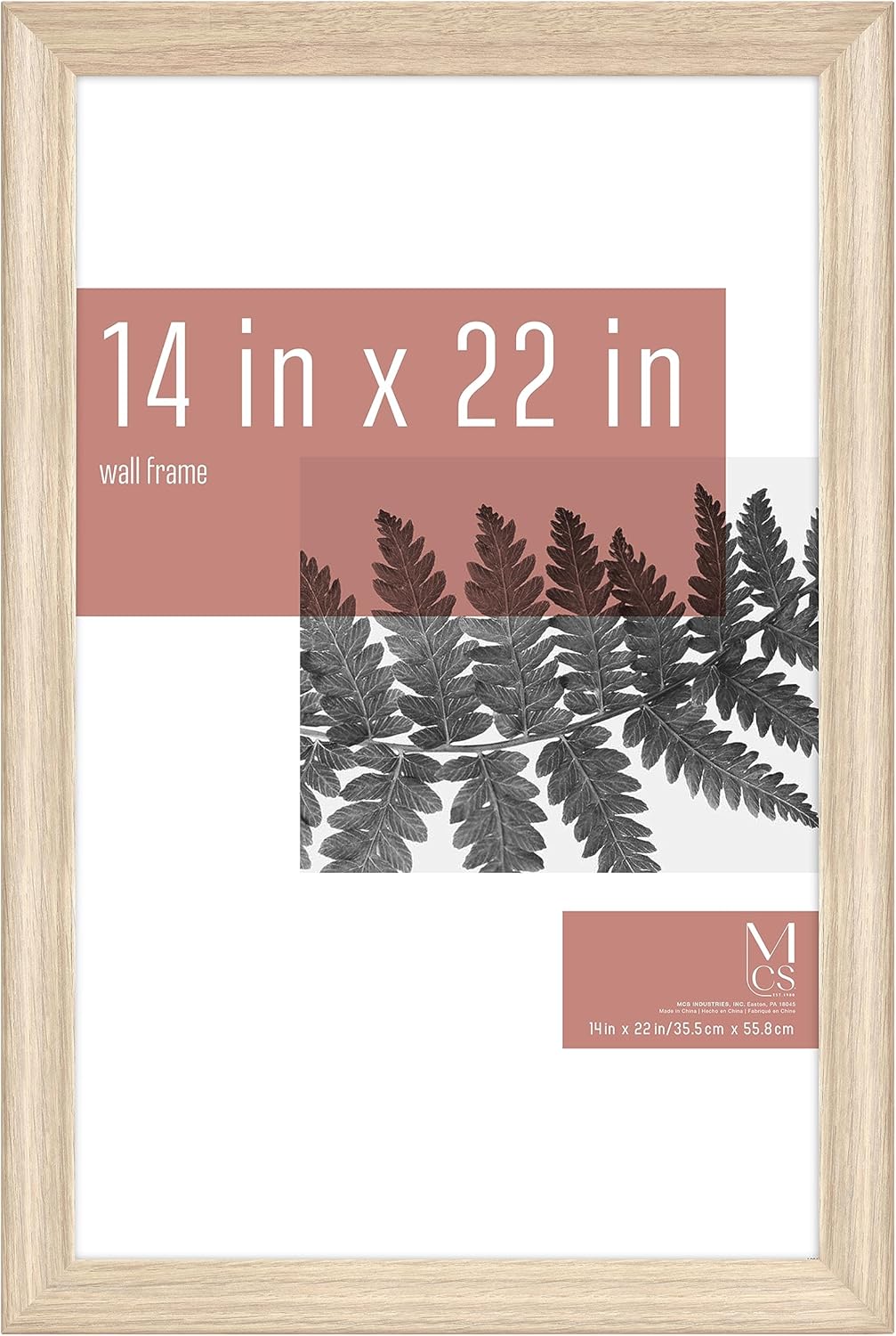 MCS Classic Studio Gallery Frame, Natural Woodgrain, 14 x 22 in, Single Classic Natural 16 x 24 in Single