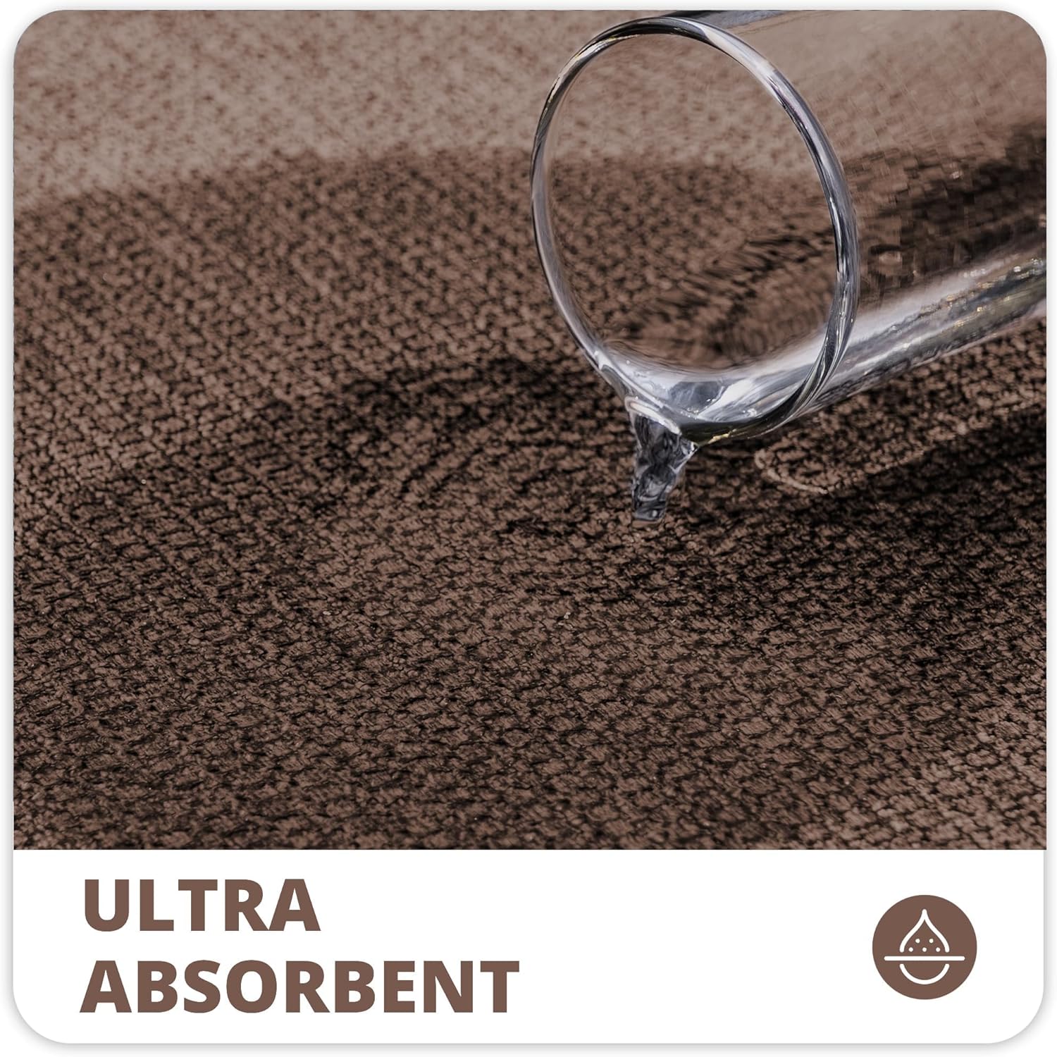 Bath Mat,Ultra Thin Bathroom Rugs,Rubber Bath Mats for Bathroom,No Slip Bath Rugs,Quick Dry,Machine Washable,Low Pile,Absorbent,Shower Outside,Sink,Home Decor Accessories.Brown,2'x3'(24x36inch) - Image 3