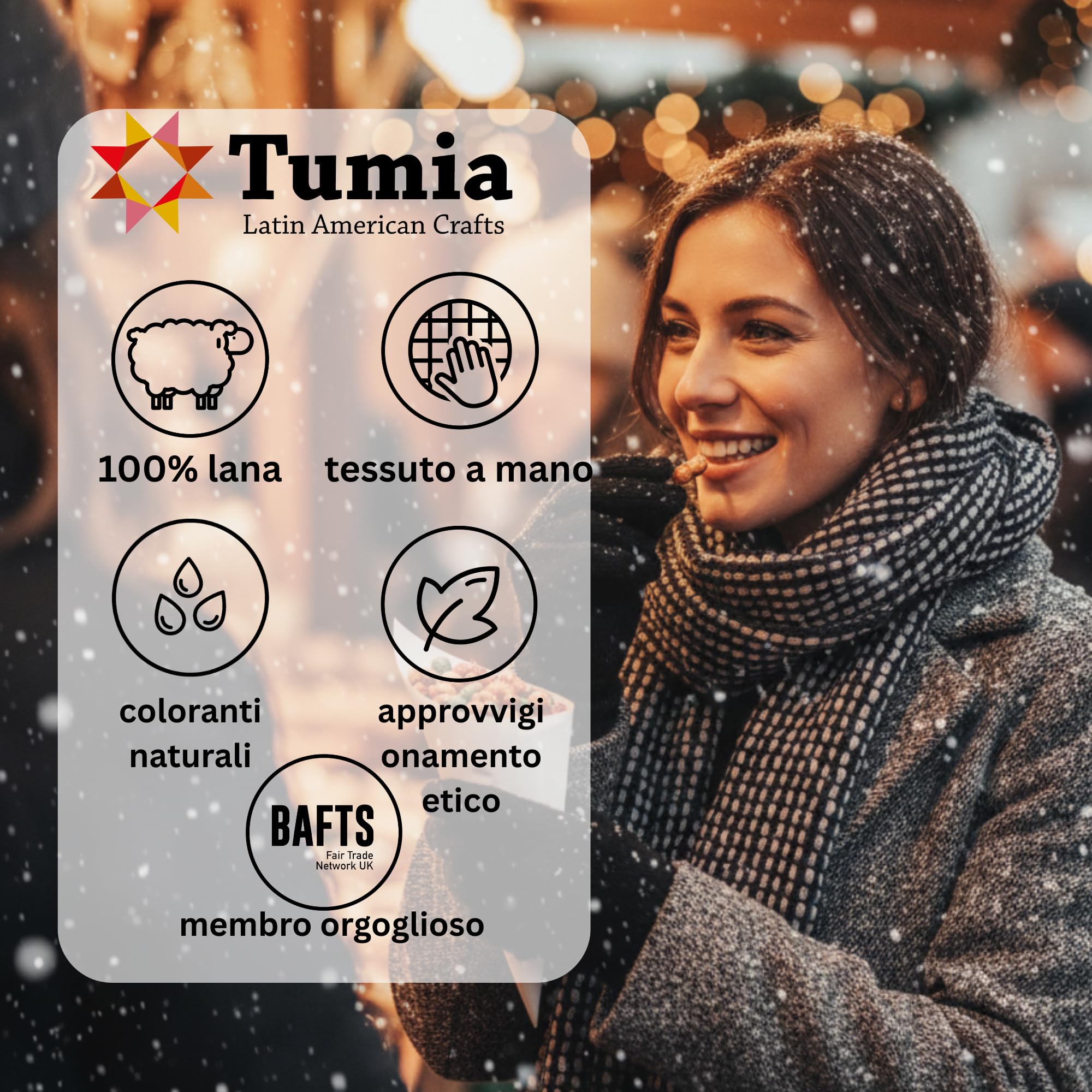 Tumia LAC Sciarpa Lana 100% Uomo Donna Invernale, Sciarpa calda morbida a Mano 230 cm