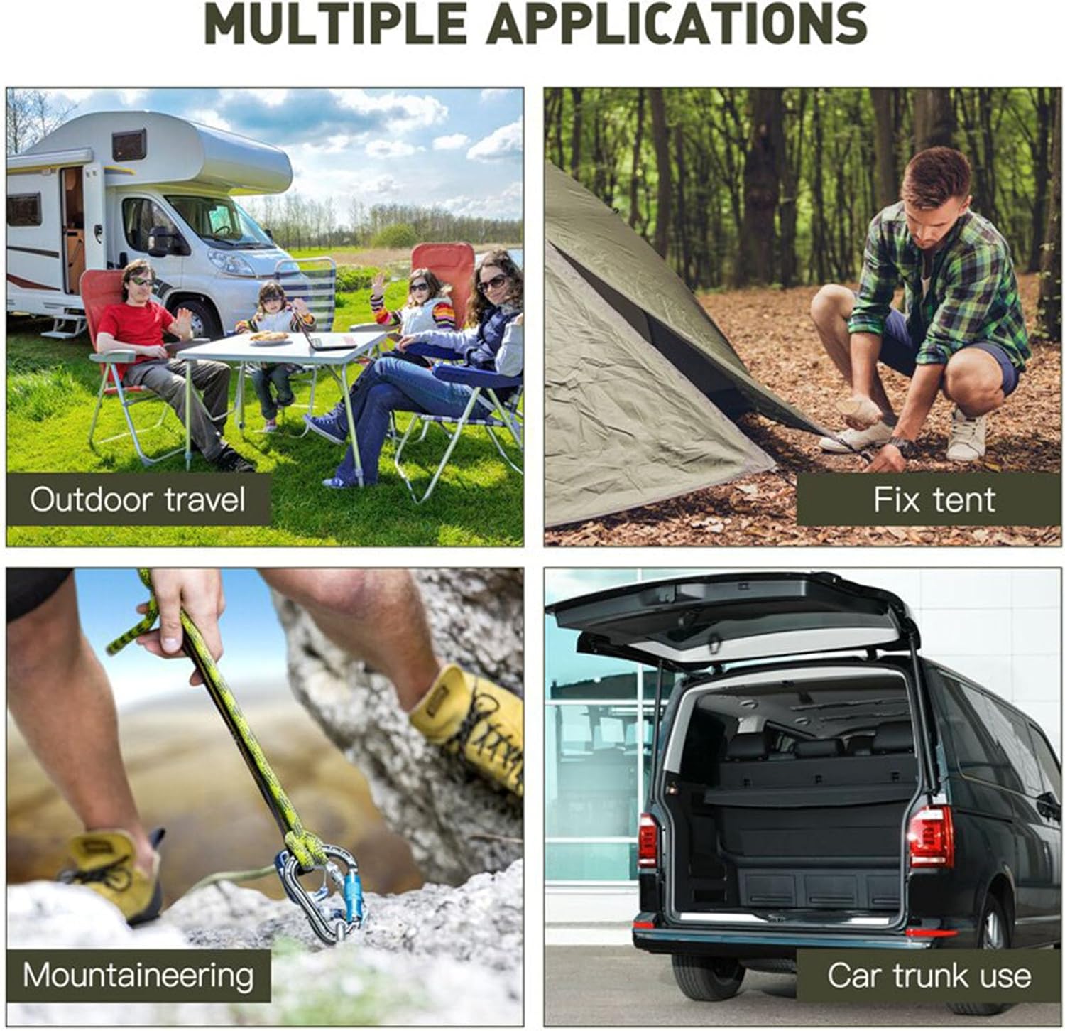 Tension Rope Expander Bungee Cord Elastic Tie Strap String Carabiner Hook 60cm/90cm/120cm Cycling Luggage Strap