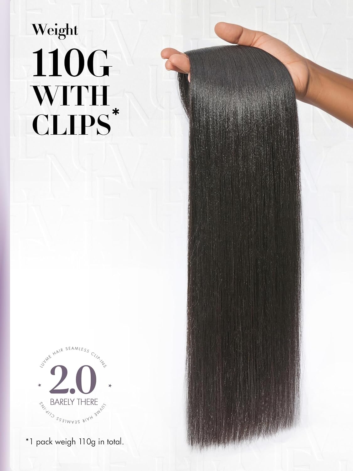 LUVME Invisible Yaki Straight Clip in Hair Extensions Real Human Hair for Women, 14 Inch 110g 6Pcs, Remy Hair Clip Ins, Invisible Clip Ins for Daily Wear & Special Occasions - Image 4