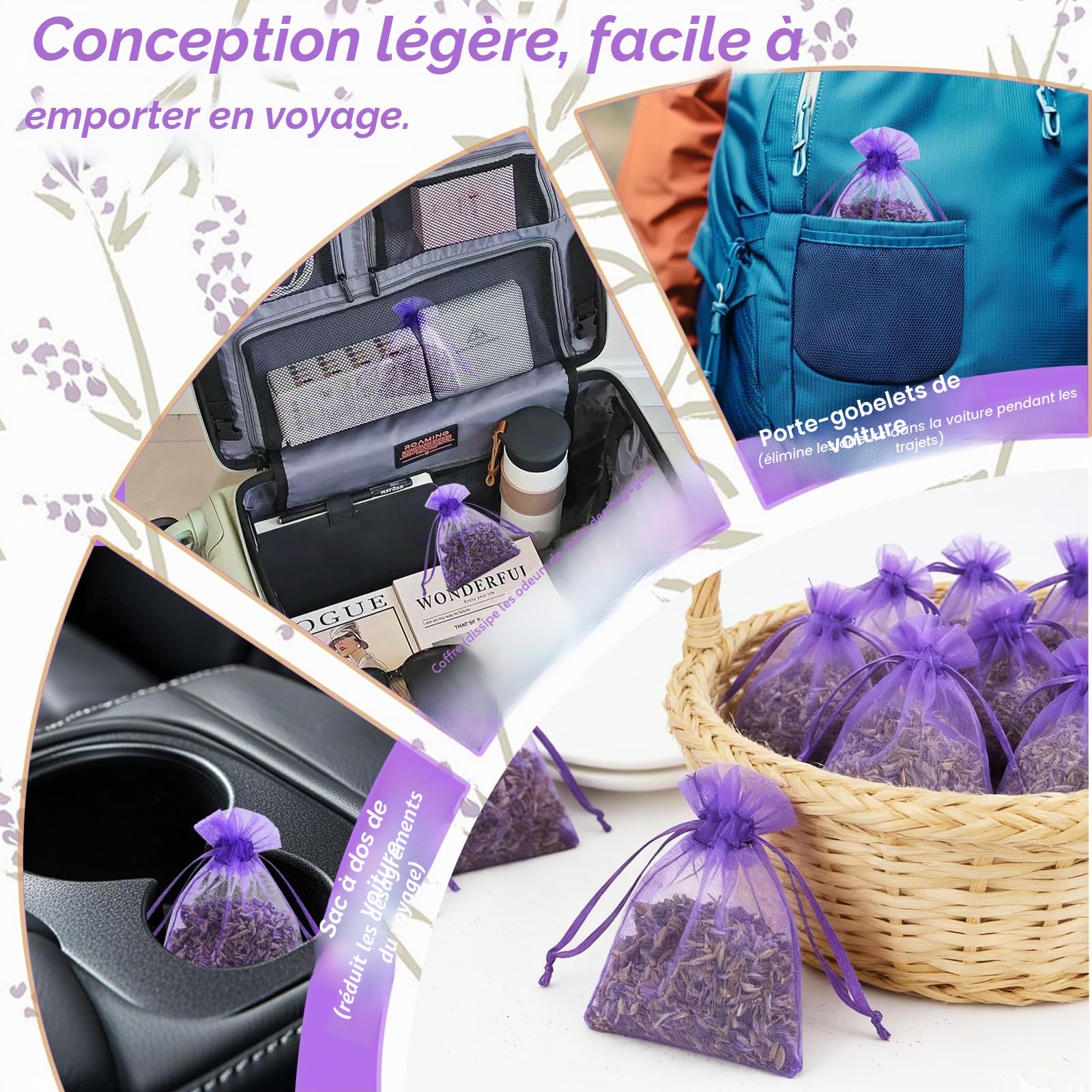 Sachets de Lavande 30 pièces, Anti Mites Textiles & Anti Mites Vêtements – Lavande Séchée Qualité Théière, Déodorisant Naturel Maison & Parfum d'Intérieur, Parfum d'Auto Anti Humidité (Cadeau Pourri)