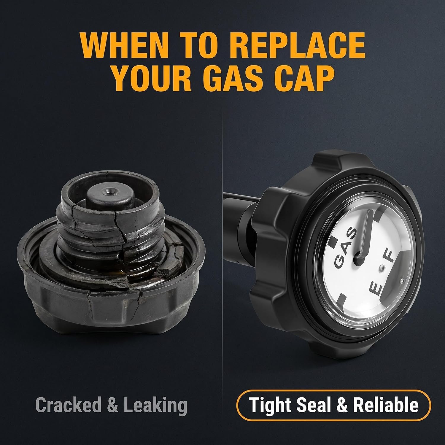 Gas Cap with Gauge Replacement for Craftsman Husqvarna Riding Lawn Mower Tractor, Fuel Tank Cap with Level Indicator, Replaces 532161493 532152334 152334 161493, ABS