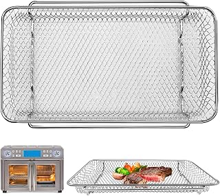 GWY Air Fryer Basket Replacement for Emeril Lagasse Dual Zone 360 Air Fryer Oven 25 QT Air Fryer Convection Toaster Oven 11.6"x 6.9" Non-stick Mesh Air Fryer Steel Accessories Parts, Dishwasher Safe