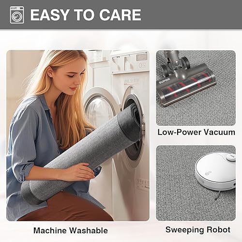 Miniatura 18 de Alfombra de baño de medio círculo, alfombras de baño finas para debajo de la puerta, de secado rápido, antideslizante, lavable, con respaldo de