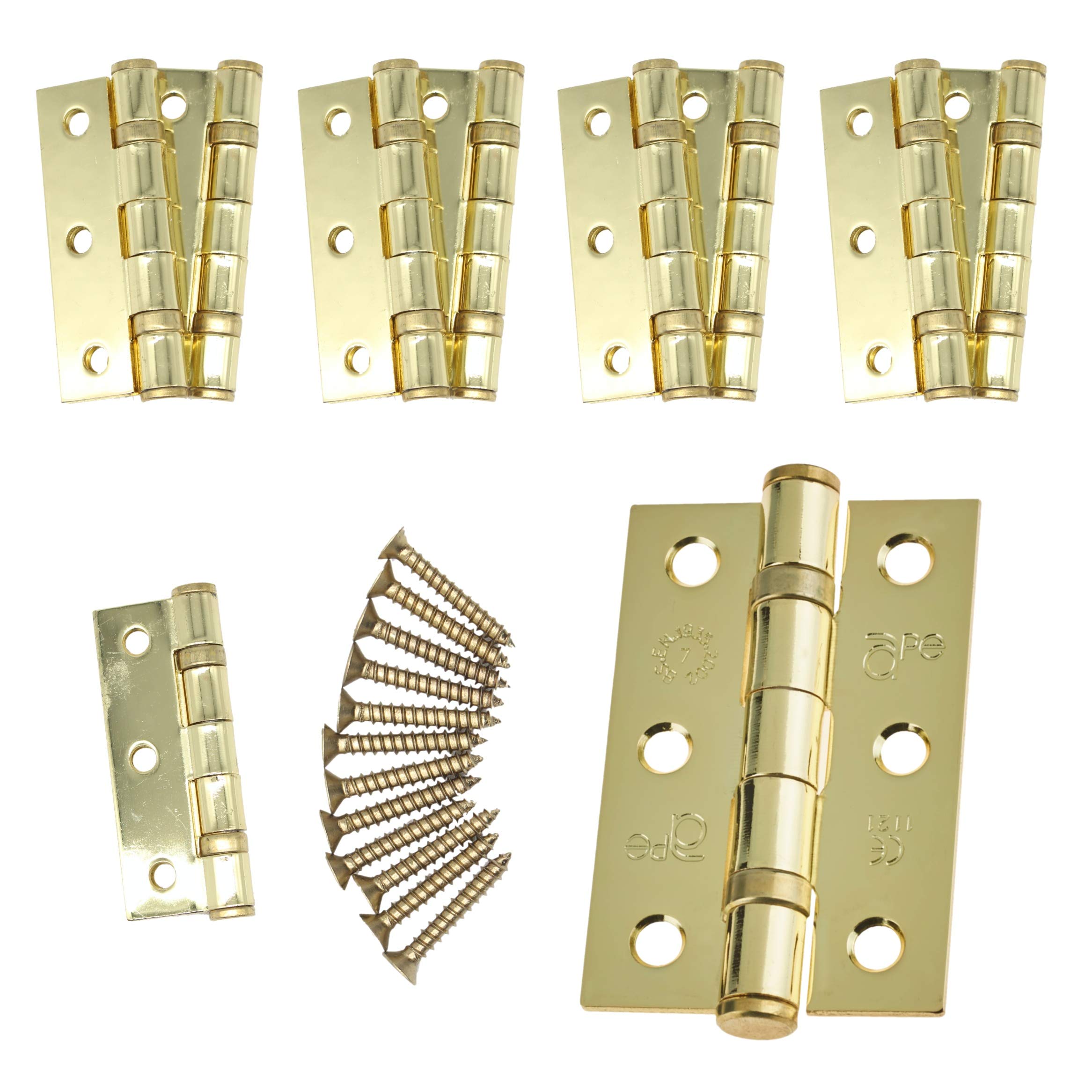 Eai Door Hinge 3" / 76Mm Pvd Brass Ball Bearing Washer Ce Grade 7 For Fire Door 5 Pair