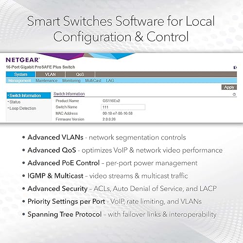 Miniatura 3 de NETGEAR Switch Inteligente Gigabit Ethernet PoE de 10 puertos (GS510TPP) - Gestionado, con 8 x PoE+  190W, 2 x 1G SFP, para escritorio o montaje en
