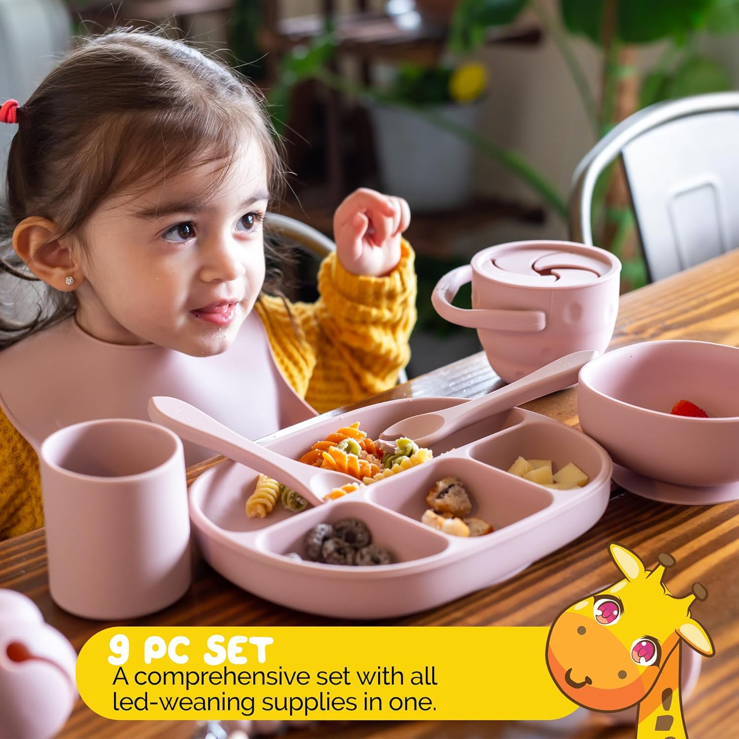 Feeding Set in Baby Safe Silicone Baby Led Weaning for Baby Girls (10 Piece Set)
