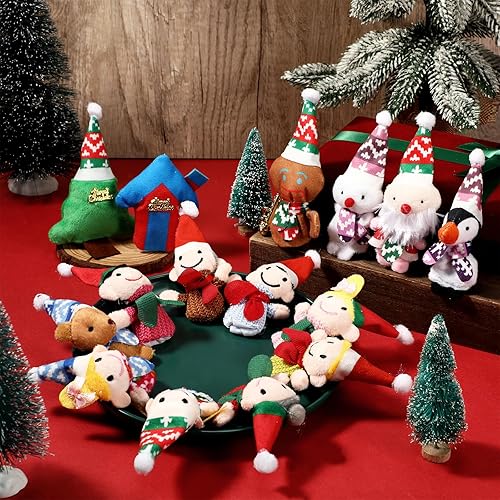 Miniatura 7 de Shappy Juego de 15 títeres de dedo de Navidad a granel de terciopelo suave de dibujos animados con 6 personas, miembros de la familia y 9 animales,