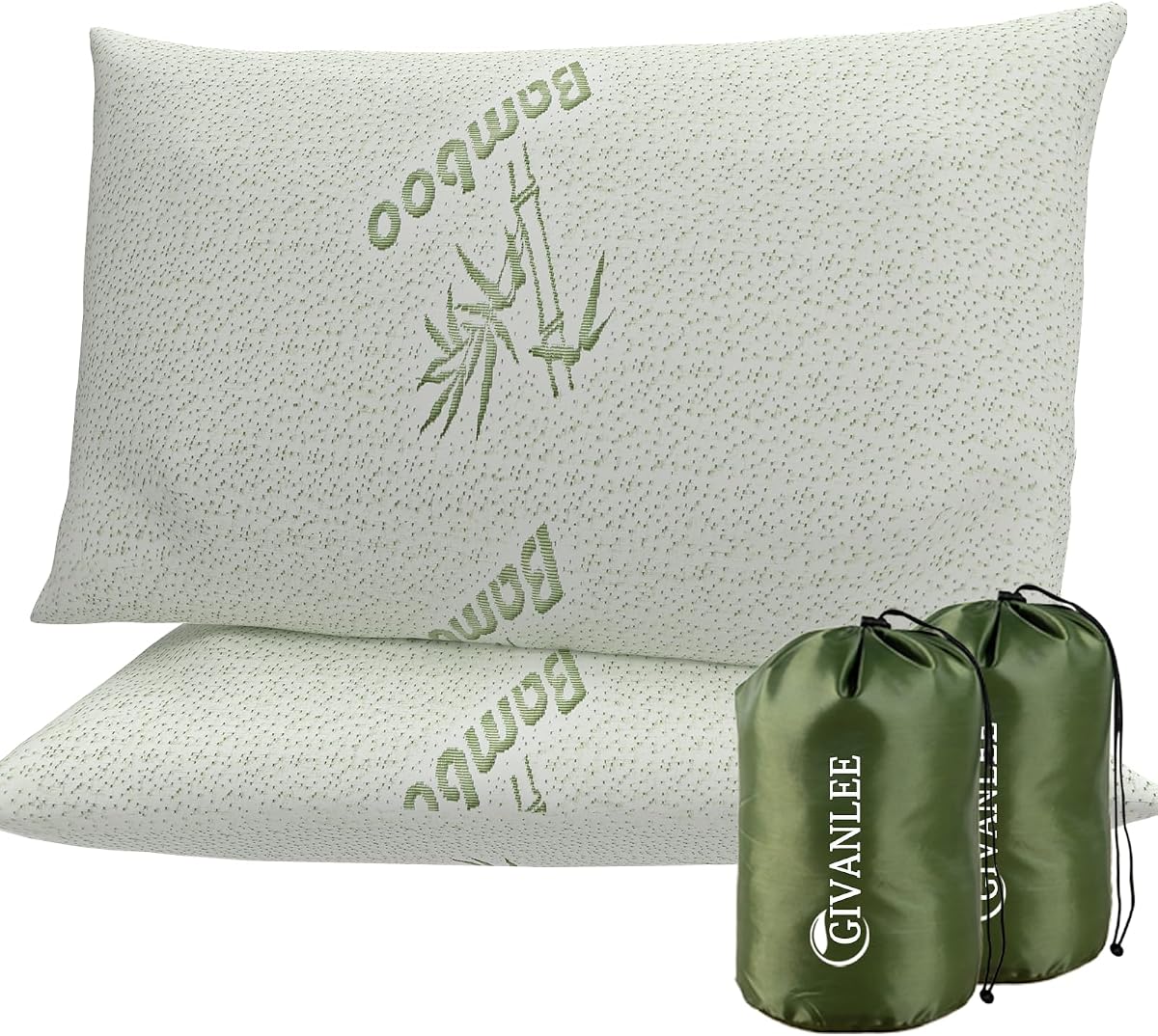 Camping Pillow for Sleeping 2 Pack,Filled in Shredded Memory Foam | Compact & Packable with Storage Bag,Soft Cover,Small Protable Pillow for Travle,Backpacking,Hiking,Camp Gear&Accessories