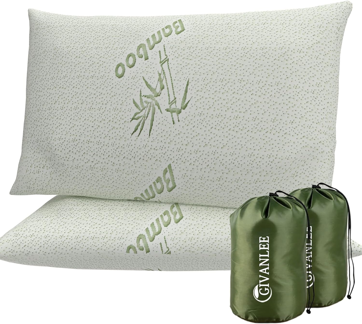 Camping Pillow for Sleeping 2 Pack,Compact Travel Pillow Filled in Shredded Memory Foam,Portable with Storage Bag,Soft Cover,Small Pillow for Camp Backpacking Hiking Gear&Accessories