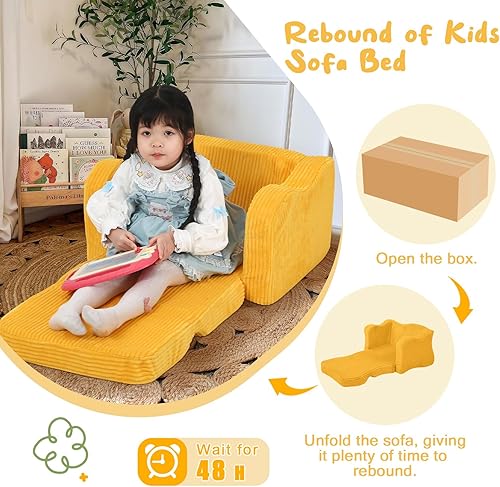 Miniatura 194 de MeMoreCool Sofá de dinosaurio para niños, silla plegable para niños pequeños, sofá cama convertible que brilla en la oscuridad, salón plegable para