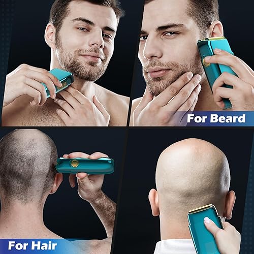 Miniatura 5 de Maquinilla de afeitar eléctrica para la cara de hombre, afeitadora eléctrica para hombres, afeitadora de aluminio con 3 velocidades ajustables,