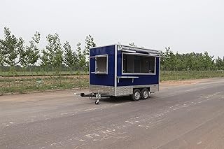 Fully Equipped Mobile Coffee Truck Mobile Bar Round Trailer Restaurant Food Truck with Cupboard Hydropower System for Hot Dog Coffee Burger Pizza, Sandwiches, Chicken Burritos, Salads