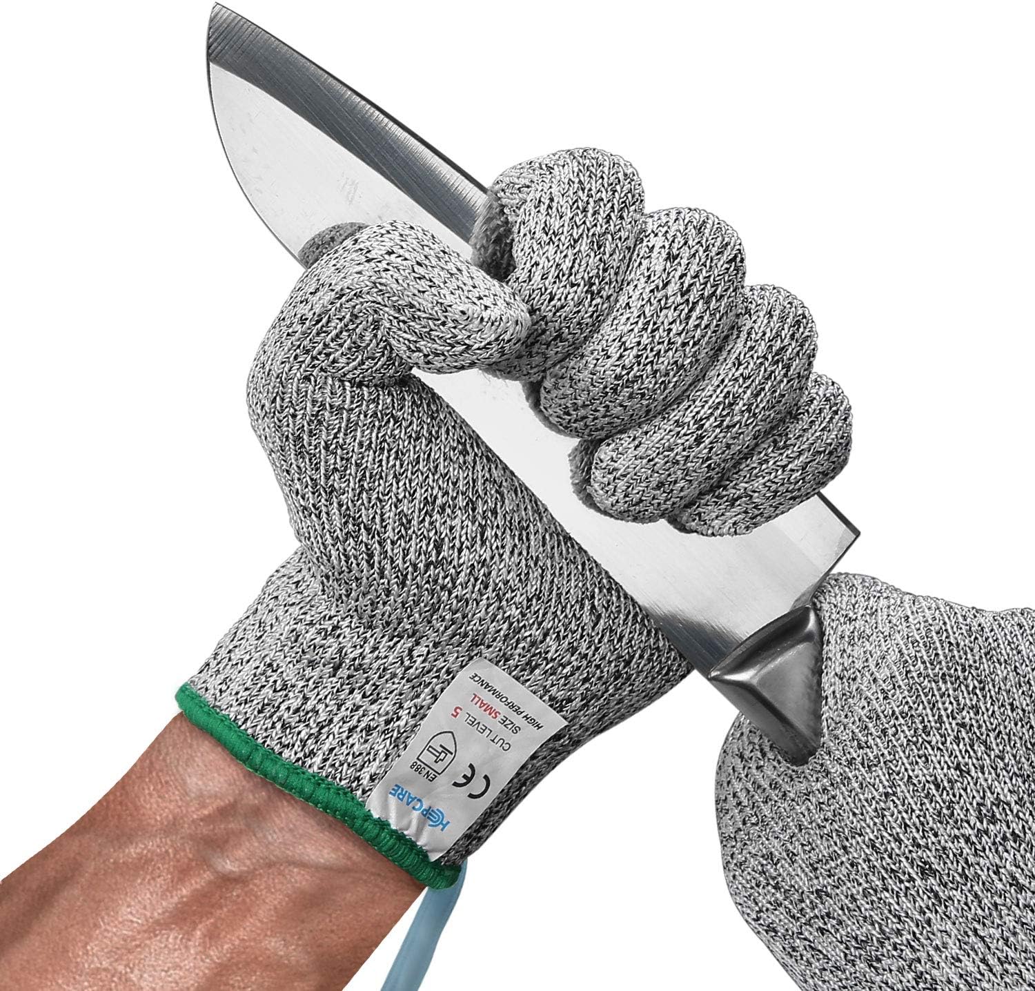 Hepcare Cut Resistant Gloves,Food Grade High Performance Level 5 Hand Protection Safety Cut Gloves for Kitchen,Wood Carving,Yard Work,Hand Work, 1 Pair,Bonus User Manual Included (Extra Large)