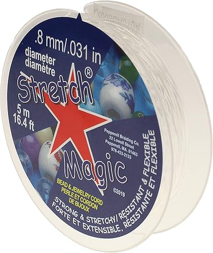 Miniatura 2 de Stretch Magic Cordón de cuentas y joyas, fuerte y elástico, fácil de anudar, color transparente, 0.020 in de diámetro, 16.4 ft y 0.031 in de