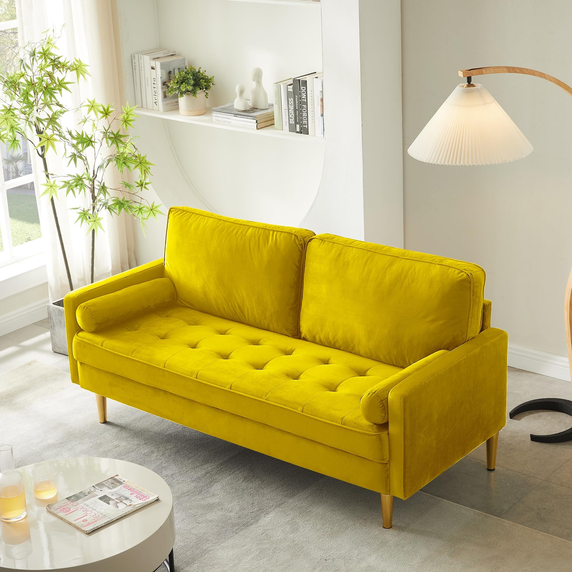 Amazon.com: RXRRXY 67" Modern Velvet Loveseat Sofa Couch, Mid-Century