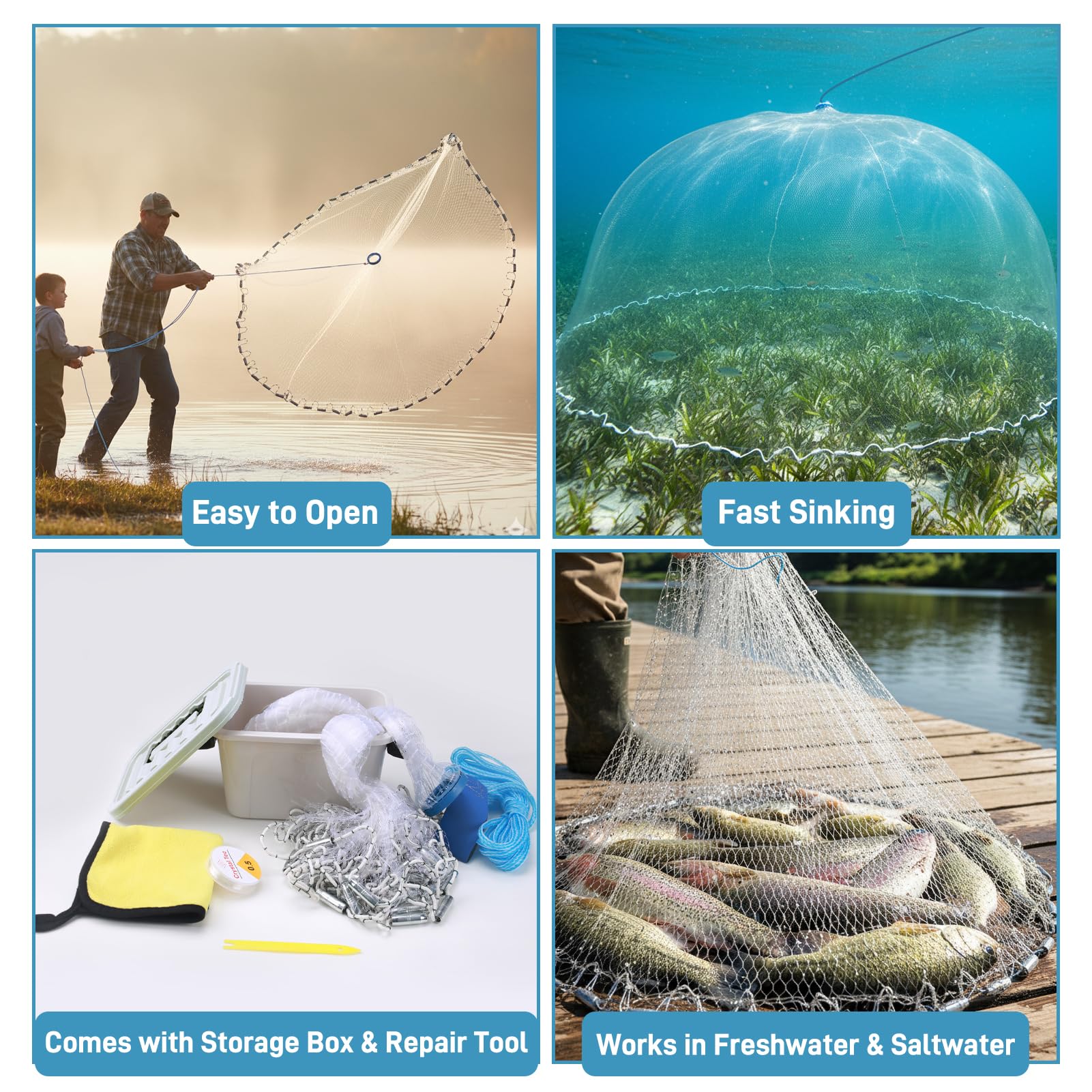 cz 378 2000 fish net Yeahmart Saltwater American Fishing Cast 1/2 Mesh Size for Bait Trap Heavy Duty Throw Net 8Ft Radius Freshwater Casting Nets with an Extra Fishing Cage (Monofilament line): Buy Online at Omen Gold Trolling Rods PVC RodHolder DIY ( Color:Zebra Stripe Even with an adequate