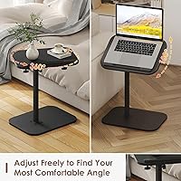 Vista 3 de Mesa auxiliar en forma de C para sofá y cama, bandeja de TV, mesa pequeña para dormitorio, mesa de extremo lateral para sala de estar, dormitorio