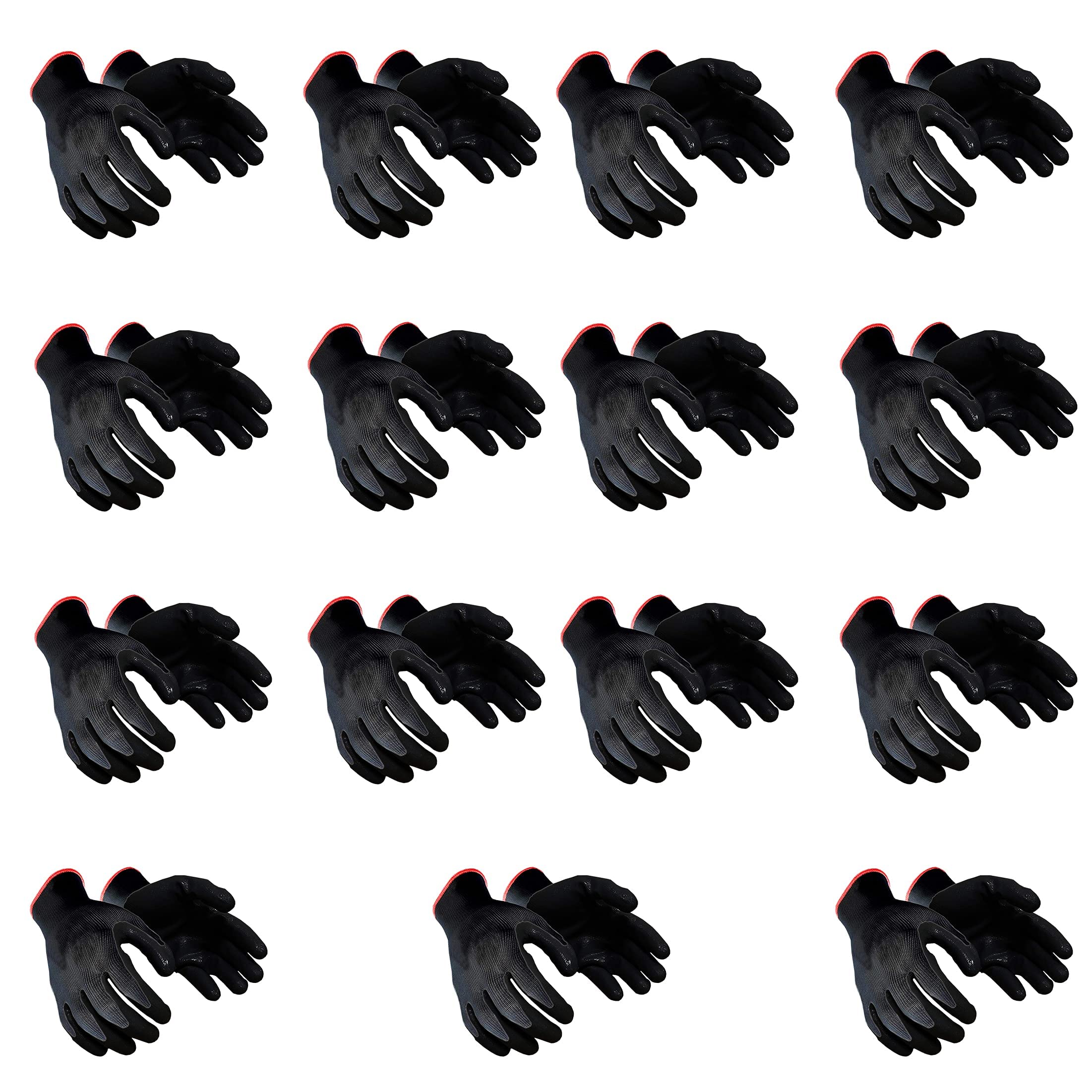 Klaxon Nylon Safety Hand Gloves (Black) - Pair of 15 (B0999JNC9W) Amazon Price History, Amazon Price Tracker