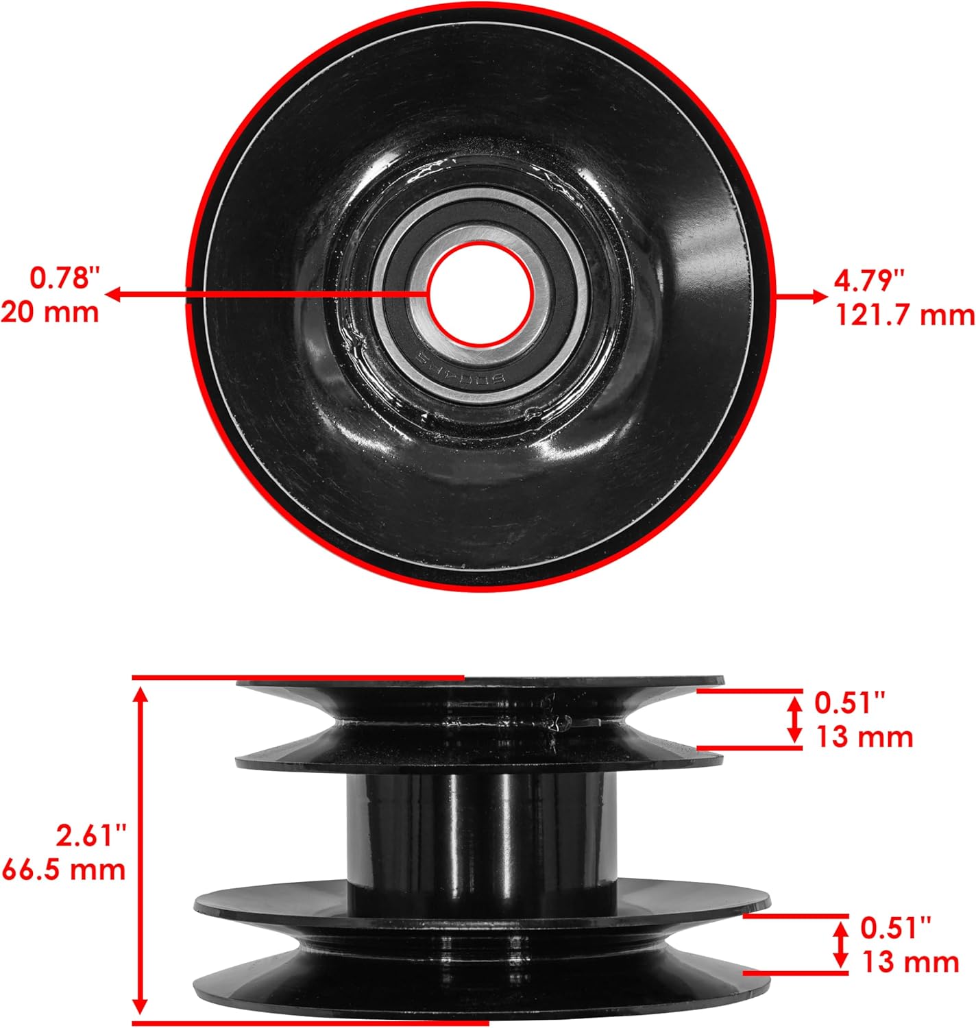 Caltric AM103501 38" Deck Idler Pulley Compatible with John Deere 108 111 111H 112L 116H 116 130 160 245 260 165 170 175 180 240 265 285 320