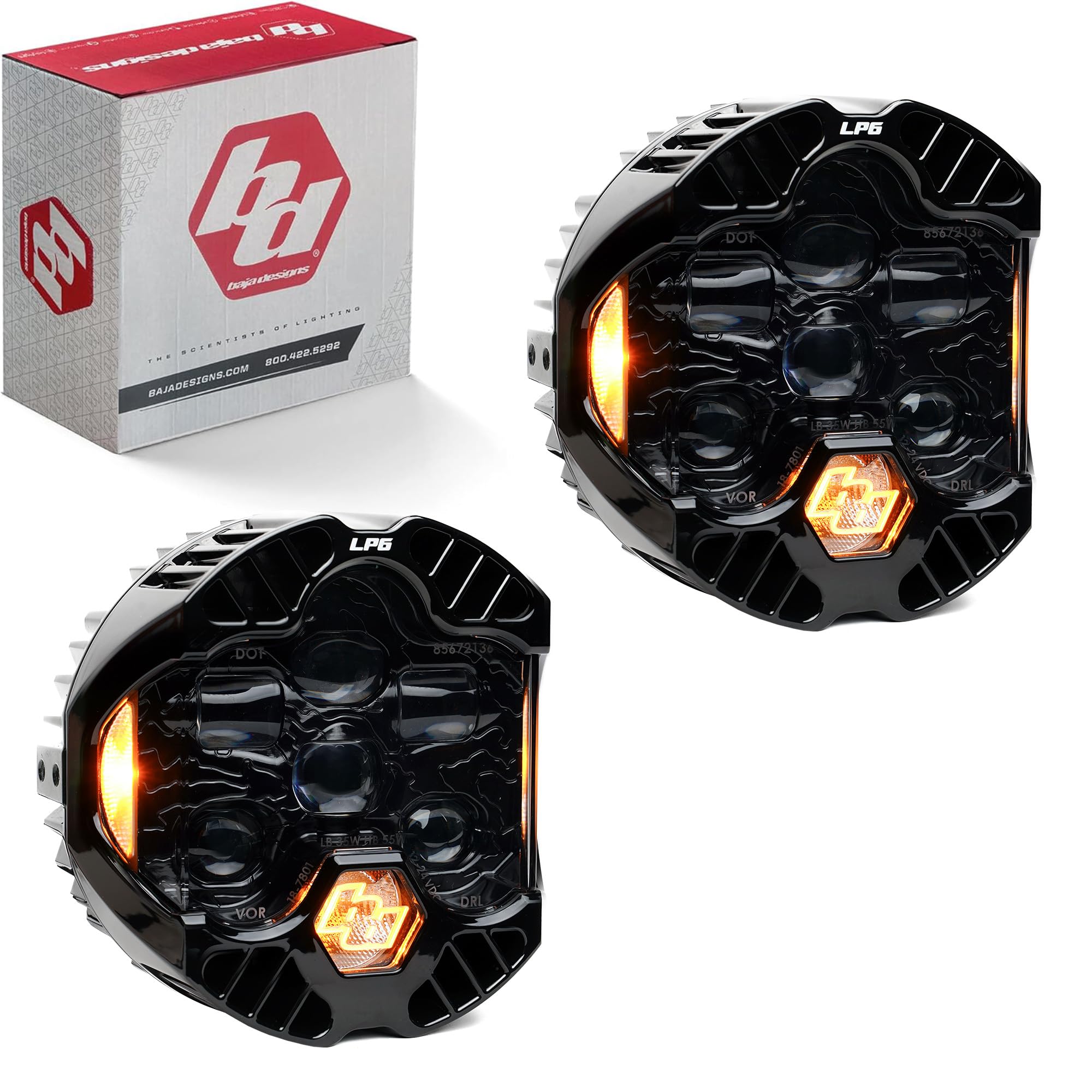 Baja Designs LP6 LED ヘッドライト デュアルキット Amazon | Baja Designs ユニバーサル DOT LP6 ペア ブラケットなし