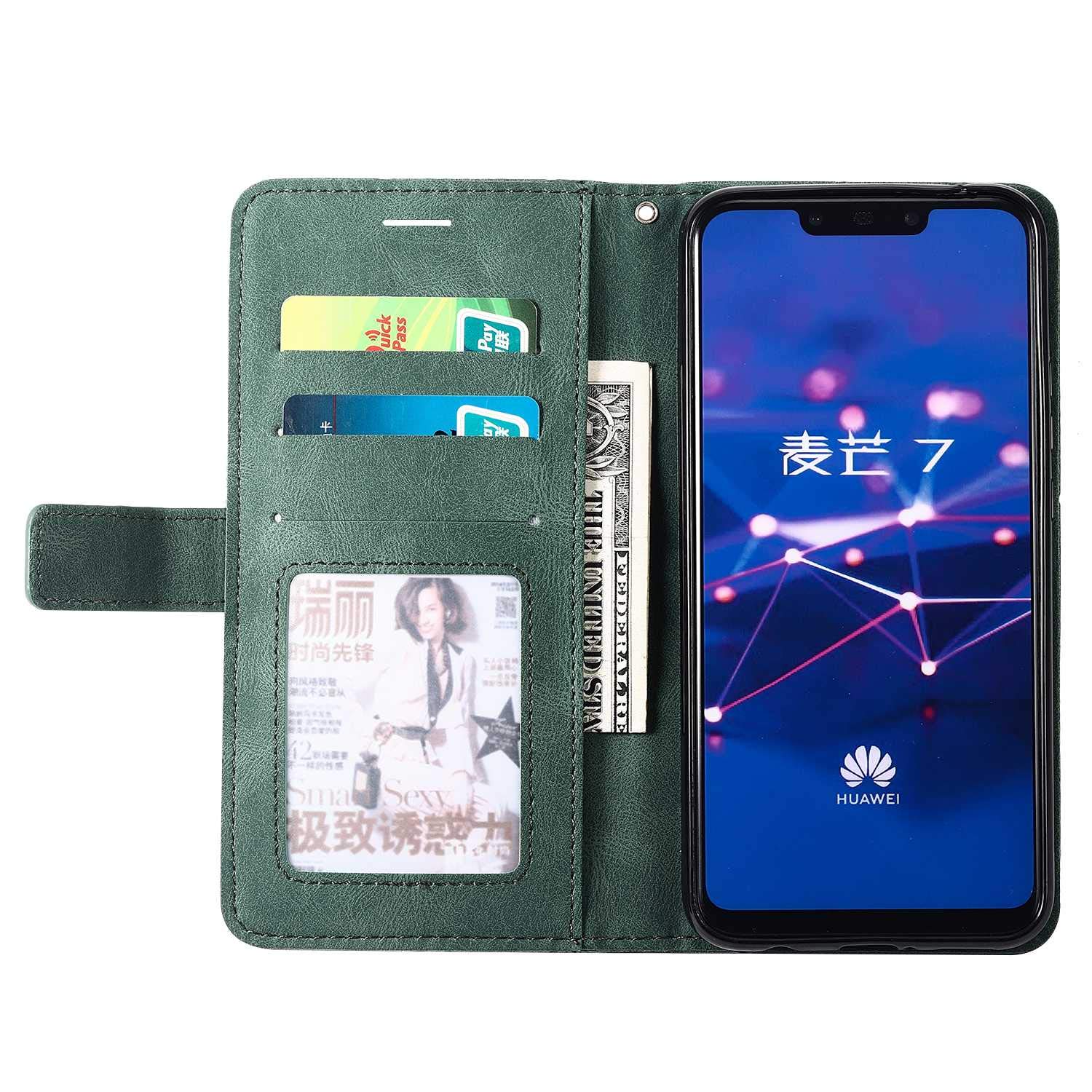 Custodia Huawei Mate 20 Lite In Pelle - Cover Portafoglio Con Supporto Flip, Nero - Foto 4