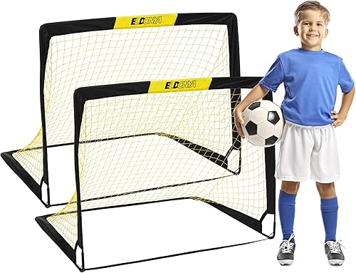 Durable Portable Kids Soccer Goals Various Sizes (4' x 3' and 8' x 5')  Easy Setup, Waterproof Pop-Up Design for Backyard, Indoor & Outdoor Play