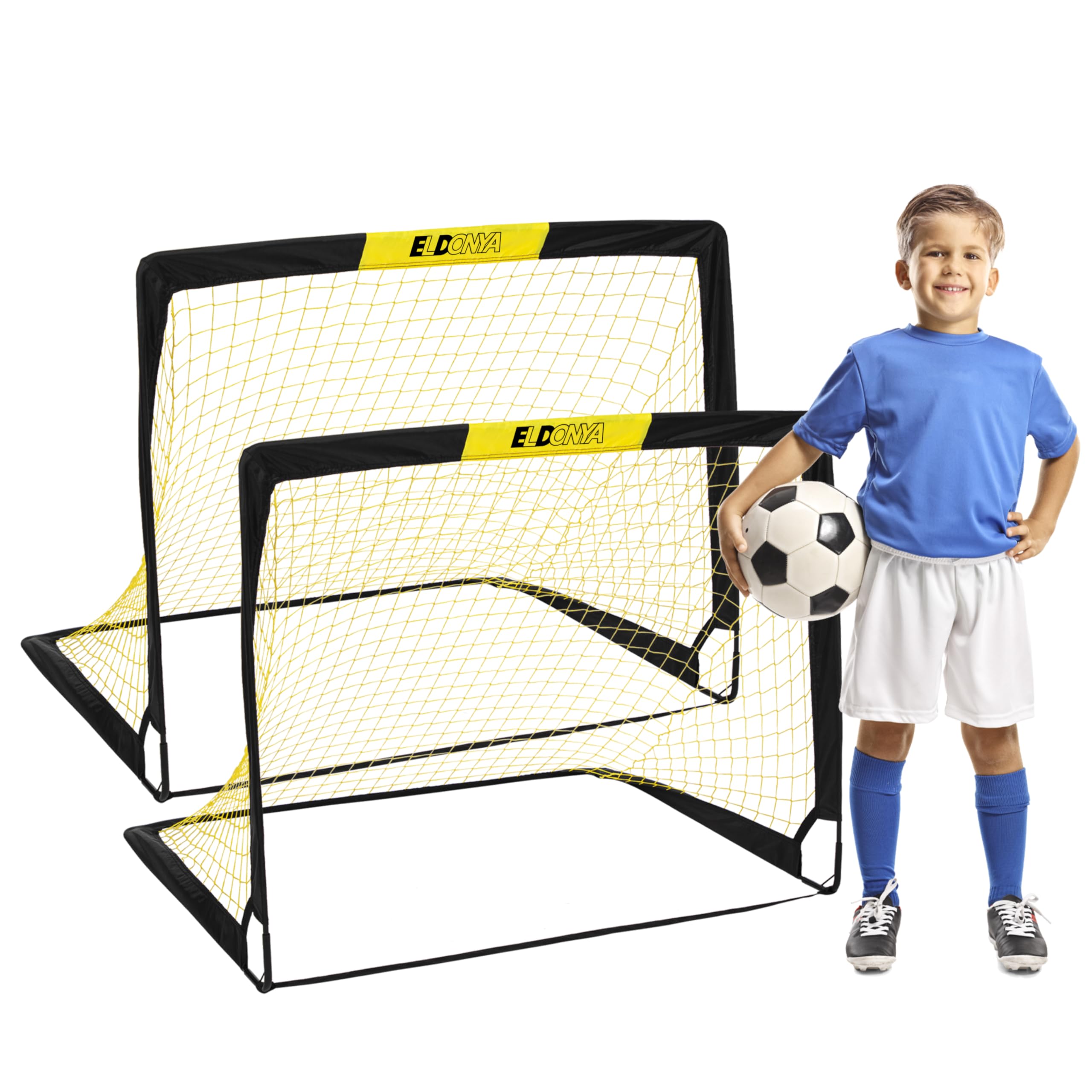 2-Pack 4'x3' Portable Kid Soccer Goals - Pop Up Design for Backyard, Indoor, and Outdoor Play - Youth Training Set with Carrying Case-image-15