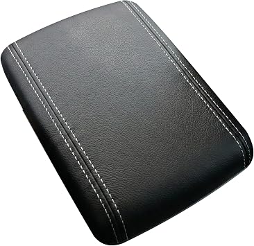 RedlineGoods armrest Cover Compatible with Subaru Impreza 1992-98. Tailor Made - not Universal. Genuine top-Grade Italian Black Leather with Silver Thread