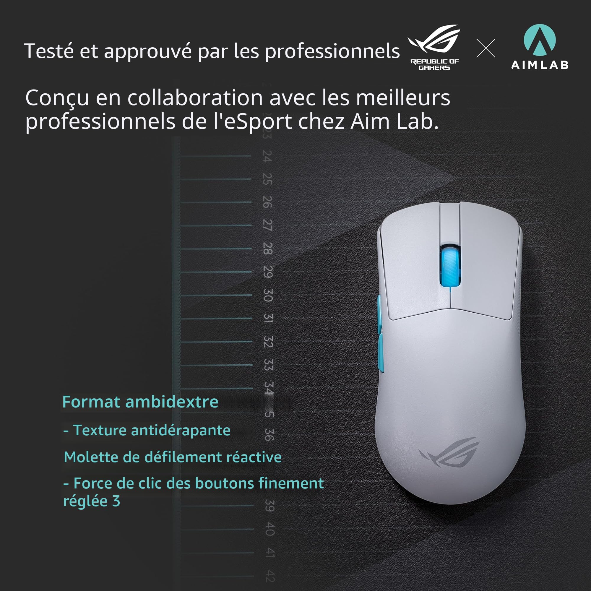 ASUS - Souris sans Fil ROG Harpe ACE Moonlight AIM Lab Edition