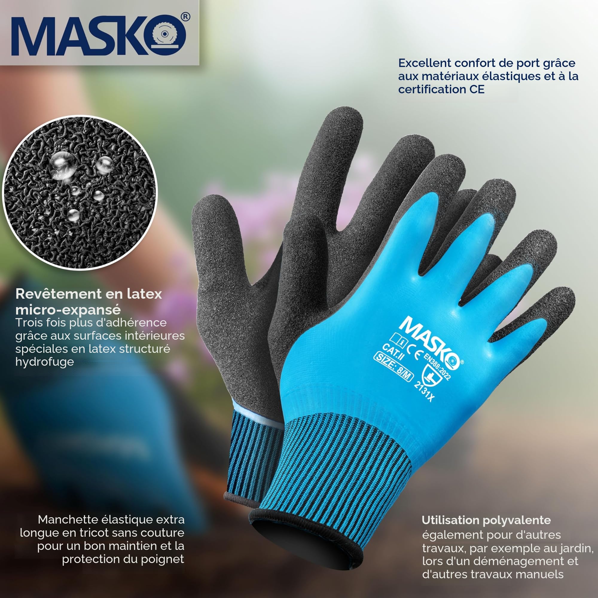MASKO Tondeuse à Gazon Mulching 43cm 2 Batteries Double Chargeur Bac 55L 650m²