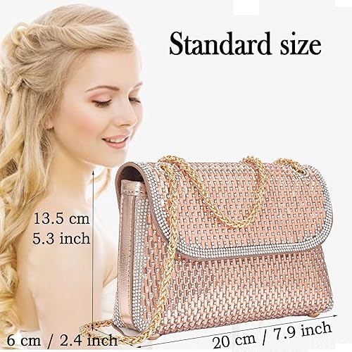 Miniatura 4 de Bolsos de hombro, bolsa cruzada, monederos, bolsos de mano con cristales de diamantes de imitación, bolsa de noche para mujer, bolso de mano con