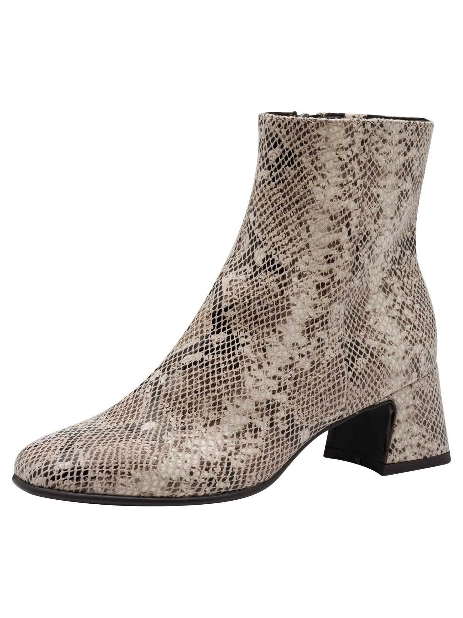 Tamaris Women's Damen Boot Heel 1-25314-45 Ankle, Beige Snake, 6 UK