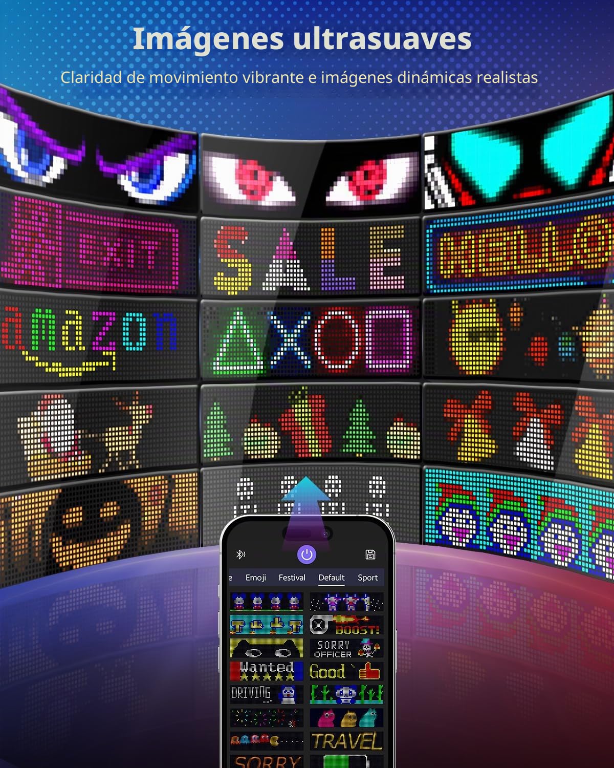 Señales luminosas, 47.5 x12cm Flexo Pantalla LED, ojos LED para dormitorio Hogar, Bar, Estudio, Cerveza, Club, Tienda, Ventana, Boda, Fiesta de cumpleaños