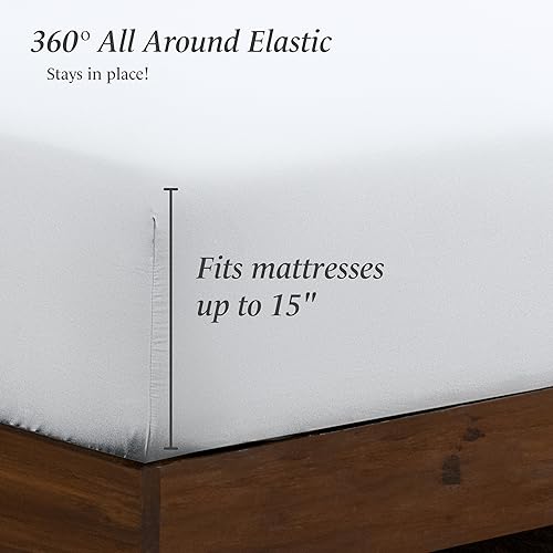 Miniatura 8 de Ivy Union Juego de sábanas de microfibra, ropa de cama de tamaño individual, transpirable y suave, con bolsillo profundo (individual, blanco)