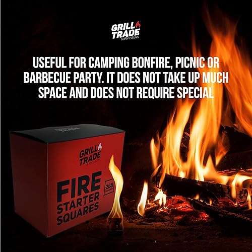 Miniatura 2 de Grill Trade Arrancadores de fuego para estufa de leña, arrancador de chimenea, cuadrados de arranque de fuego, 288 piezas de arrancadores de fuego