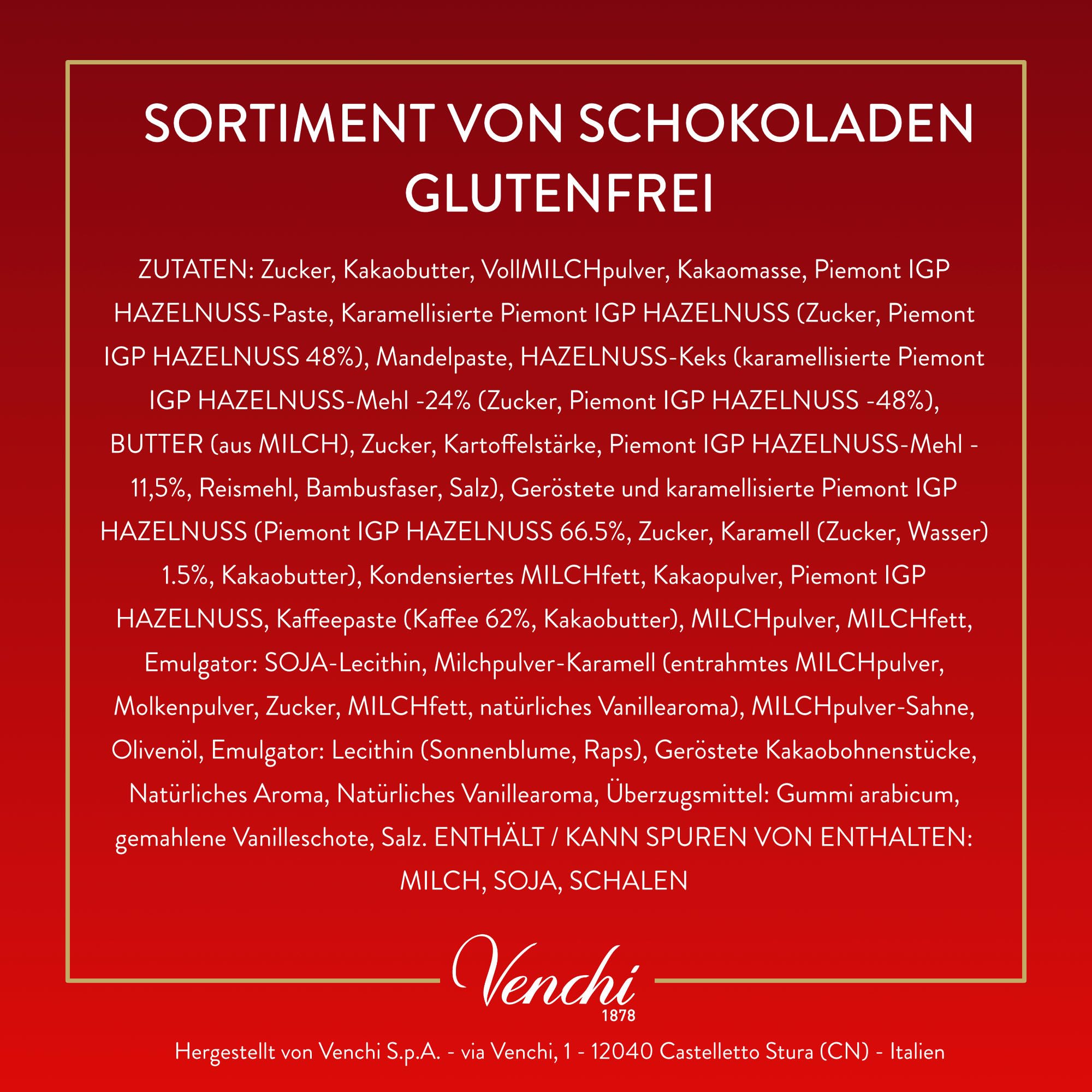 Venchi – Weihnachtskollektion – Adventskalender Prestige, 310 g - 31 Pralinen - Geschenkidee - Glutenfrei