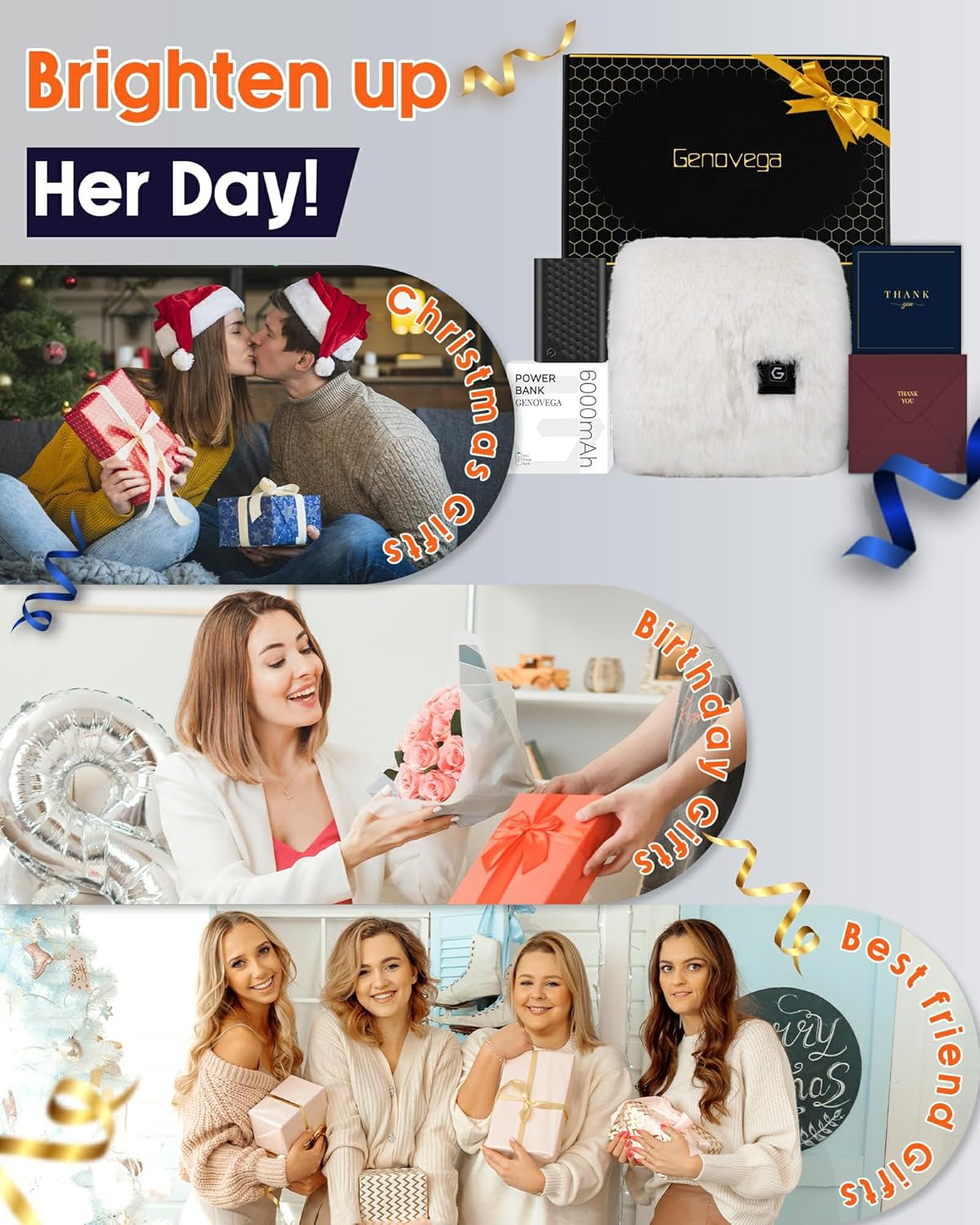 Genovega Heated Fur Scarf for Women Unique Valentine Gifts with 6000mAh Portable Battery Intelligent Rechargeable - Image 7