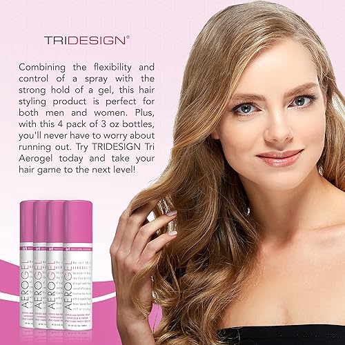 Miniatura 47 de TRIDESIGN Aerogel - Spray de acabado de cabello de fijación fuerte para dar volumen y control, peinado flexible para todo tipo de cabello,