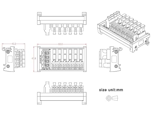 Miniatura 6 de Módulo de tira de distribución de fusibles de alimentación CC (6 posiciones, montaje en carril DIN)