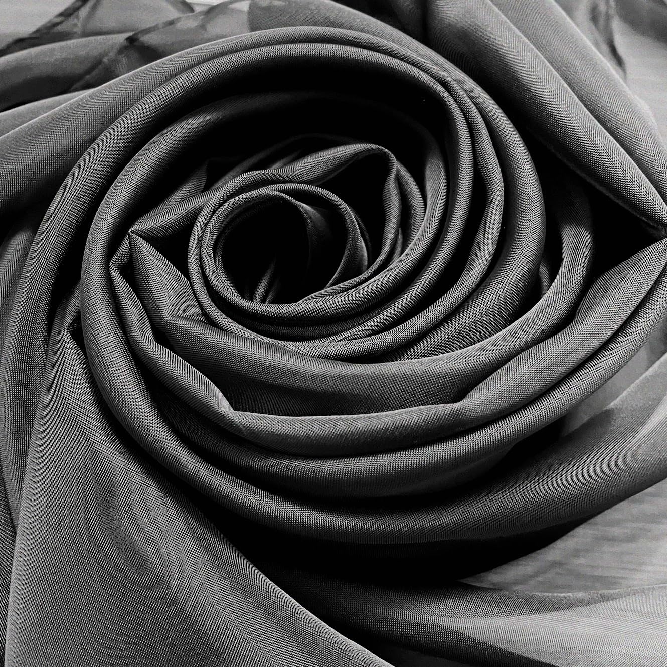 Megachest 118” Wide Black Voile Fabric Material for Drapes (50 Meter roll)