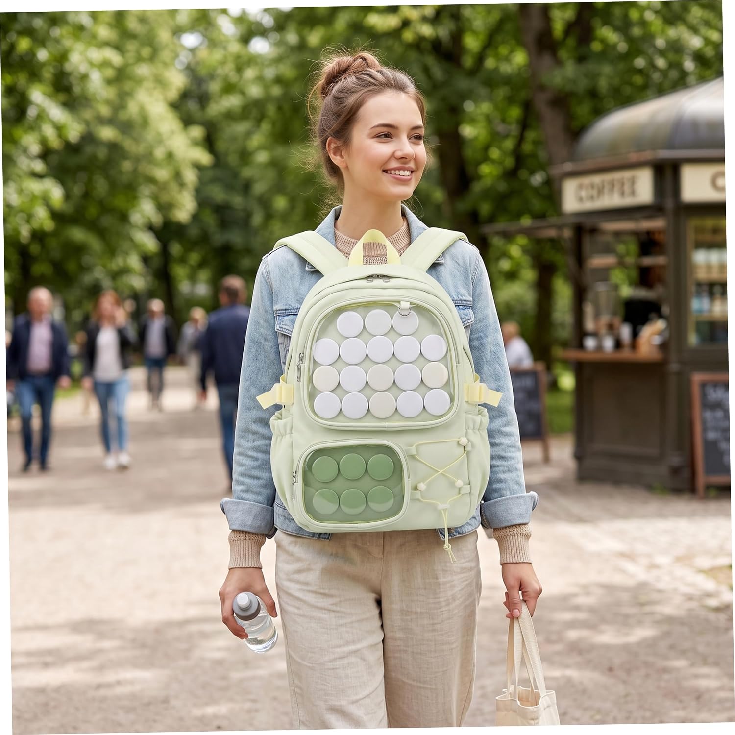 Ita Bag Backpack, Y2k Anime Merch Storage Pin Display Bookbag, Green image 3