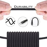 Vista 3 de Cable USB tipo C duradero de nailon trenzado de carga rápida USB-C a USB-A compatible con Apple iPad Pro, Samsung Galaxy LG, Google Pixel Nintendo